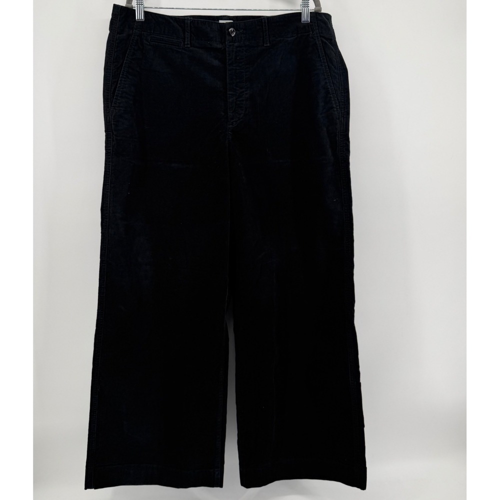Polo Ralph Lauren Pants Womens 16 Black Corduroy Wide Leg High Rise Trousers